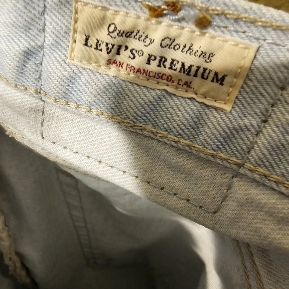 501 Levi's button-up light wash 100% cotton boyfriend cut oversized 32 - Picture 4 of 6